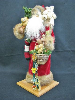 Vintage Signed LYNN HANEY Fur Lined Santa w/Gifts Limited Edition 171 c.  1994 3