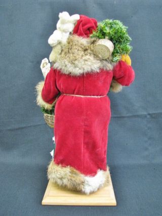 Vintage Signed LYNN HANEY Fur Lined Santa w/Gifts Limited Edition 171 c.  1994 5