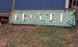 Kroger Food Store Antique Porcelain Sign Old Vintage Grocery Country Food