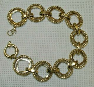 BIG BOLD Statement ITALY SOLID 14K GOLD 8,  GRAM Textured Link Bracelet 8 