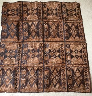 Vintage,  Wwii,  Siapo Samoan Bark Cloth Authentic Polynesian Tapa Wall Art