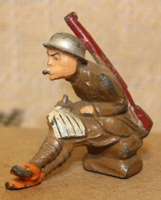 Barclay Army Toy Soldier Lead Figure Mores Code ?