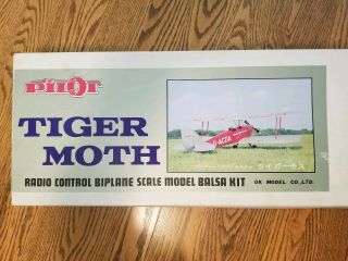 Rare Vintage Rc Pilot Tiger Moth Rc Balsa And Hardwood Rc Airplane Kit