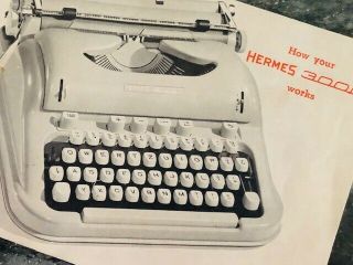 Vintage 1959 Hermes 3000 Portable Typewriter - 3