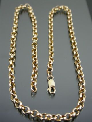 Vintage 9ct Gold Belcher Link Necklace Chain 19 Inch C.  1990