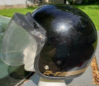 Vintage 1970s Bell Rt Motorcycle Helmet Black Size Xl 7 3/8 59 Dot Scha Bobber