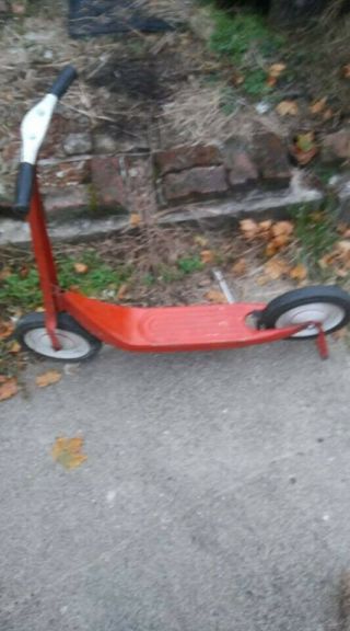 Vintage Red Metal Scooter