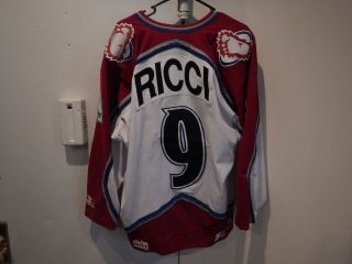 VINTAGE STARTER NHL COLORADO AVALANCHE MIKE RICC 9 HOCKEY JERSEY L WHITE RARE 2