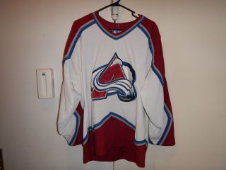 VINTAGE STARTER NHL COLORADO AVALANCHE MIKE RICC 9 HOCKEY JERSEY L WHITE RARE 5