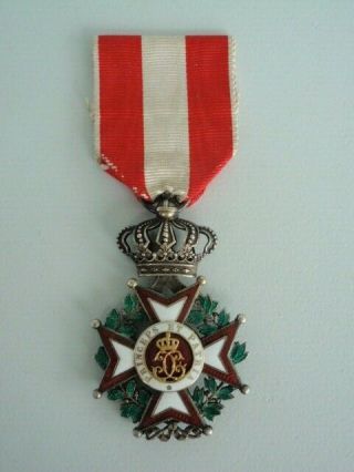 Monaco Order St.  Charles Knight Grade.  Silver/gilt.  Marked.  Rare.