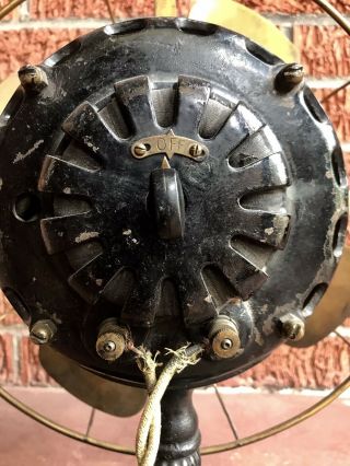 OOAK ANTIQUE ELECTRIC FAN EARLY GE PANCAKE FAN BRASS CAGE/BLADES PERFECT 5