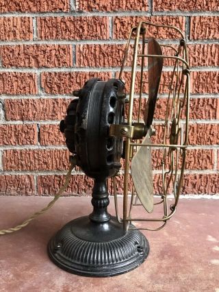 OOAK ANTIQUE ELECTRIC FAN EARLY GE PANCAKE FAN BRASS CAGE/BLADES PERFECT 6