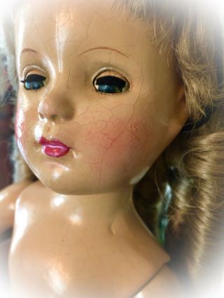 1948 Vintage Madame Alexander 18” Compo Alice In Wonderland Doll w/Margaret Face 10