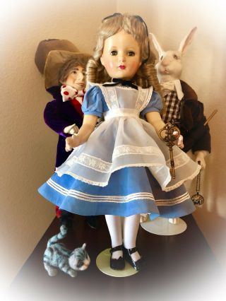 1948 Vintage Madame Alexander 18” Compo Alice In Wonderland Doll W/margaret Face