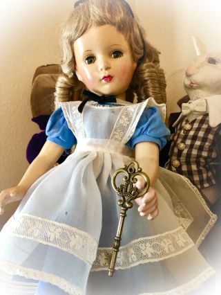 1948 Vintage Madame Alexander 18” Compo Alice In Wonderland Doll w/Margaret Face 3