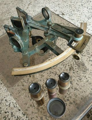 Antique Cased Marine Sextant John Browning London - By Henry Hughes London