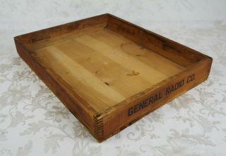 Vintage Advertising Wooden Crate General Radio Co West Concord Ma Primitive
