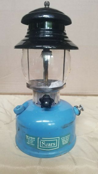 Rare Vintage Blue Sears & Roebuck Coleman Lantern Model 476.  Date 12 1968