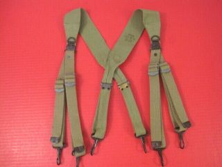 Wwii Us Army M1936 Combat Field Suspenders Khaki Color - Dated 1942 - Unissued