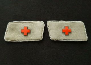 Ww2 German Red Cross Collar Tabs 1939 1945 Wk2 Drk Paar Kragenspiegel