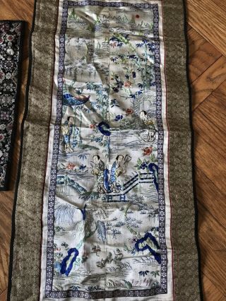 Antique Chinese Silk Embroidery Sleeve Panel Robe Qing Dynasty 2