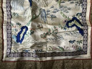 Antique Chinese Silk Embroidery Sleeve Panel Robe Qing Dynasty 6
