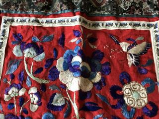 Antique Chinese Silk Embroidery Sleeve Panel Robe Qing Dynasty 8