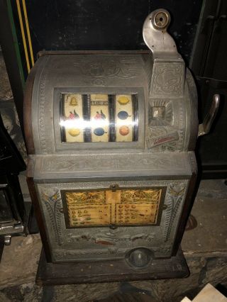 Antique Mills Slot Machine Spearmint Owl 5 Cent Goose Neck 1920’s