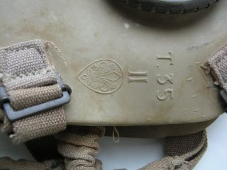 Ital Italy Italian T35 gas mask,  filter 1940 year dated,  canvas bag 4