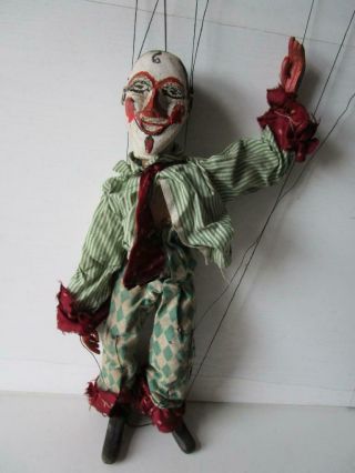 Vintage Old Rustic Wooden Puppet - Hand Carved - 17.  5 Ins - Unboxed