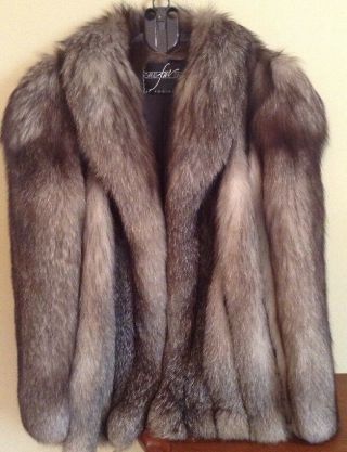 Vintage Evans Silver Mist Fox Fur Coat Paper Work Stunning