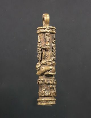 Rare Takrut Lp Nui On Tiger Magic Thai Buddha Amulet Powerful Lucky Charm