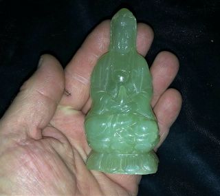 Old Chinese Green Jade Buddha Figure