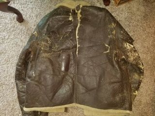 WWII 1930 - 40s Leather D - 1 Bomber Flight Jacket Shearling Sheepskin DISPLAY ONLY 3