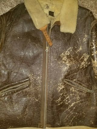 WWII 1930 - 40s Leather D - 1 Bomber Flight Jacket Shearling Sheepskin DISPLAY ONLY 7