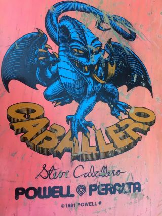 Vintage 1981 Powell Perata Steve Caballero Skateboard Bones Street Cubics 10
