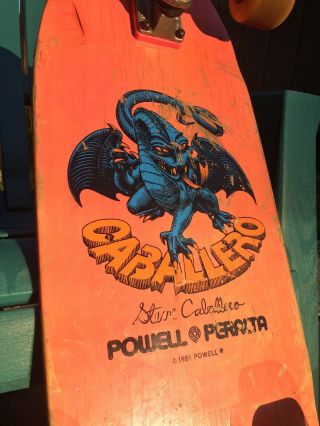 Vintage 1981 Powell Perata Steve Caballero Skateboard Bones Street Cubics 7