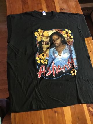 Vintage 2002 Ashanti Foolish T - Shirt Black Xl Hip Hop R&b Rap (off Centered)