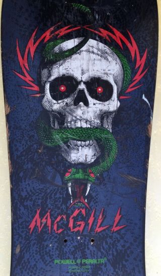 Vintage 80’s Powell Peralta Mike Mcgill Skateboard Deck Seven Ply 1801