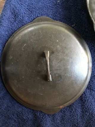 Vintage Best Made S.  R.  Co.  Griswold Cast Iron No 10 Pan & matching Orig.  Lid 7