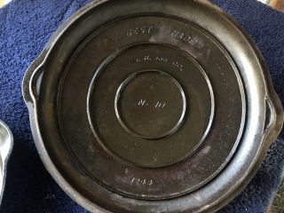 Vintage Best Made S.  R.  Co.  Griswold Cast Iron No 10 Pan & matching Orig.  Lid 8
