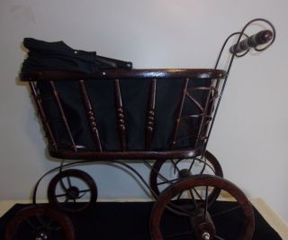 Vintage Old Style Doll Baby Buggy Carriage Stroller