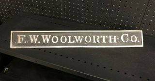 Vintage 1930s - 1950s F.  W.  Woolworth Co.  Steel Metal Desk Name Plate Antique