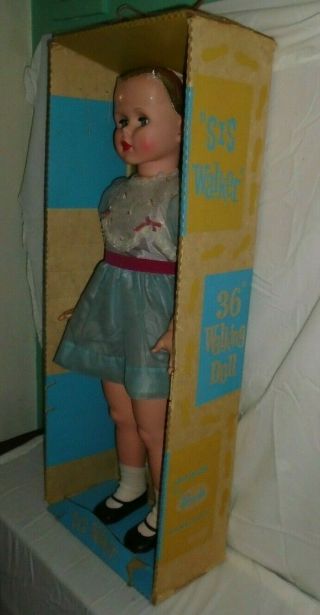 Playpal Type Sis Doll 36 " Vintage Box Uneeda Widows Peak No Bangs