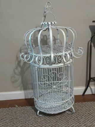 Large Antique Vintage Victorian Fancy Wrought Iron Bird Cage