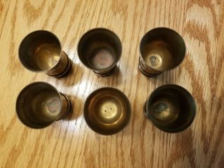 WW2 German Trench Art Brass Shot Glasses 20mm Polte Magdeburg (set of 6) 3