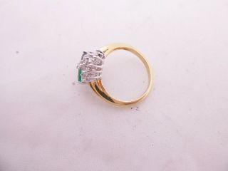 18ct gold emerald ruby sapphire diamond ring,  18k 750 4