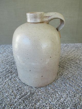 Antique Jug Vintage 1/2 Gallon,  Applied Handle,  Salt Glaze,