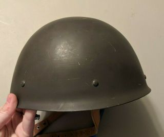Wwii Era Swedish Finish M26 Steel Helmet With Liner Marked 69 On Liner