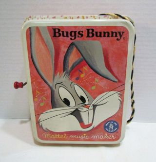 Mattel 1963 Bugs Bunny Music Maker Toy Tin Litho Still Example